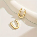 Elegant geometric-shaped hoop earrings