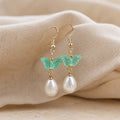 Ethereal Butterfly Pearl Drop Earrings