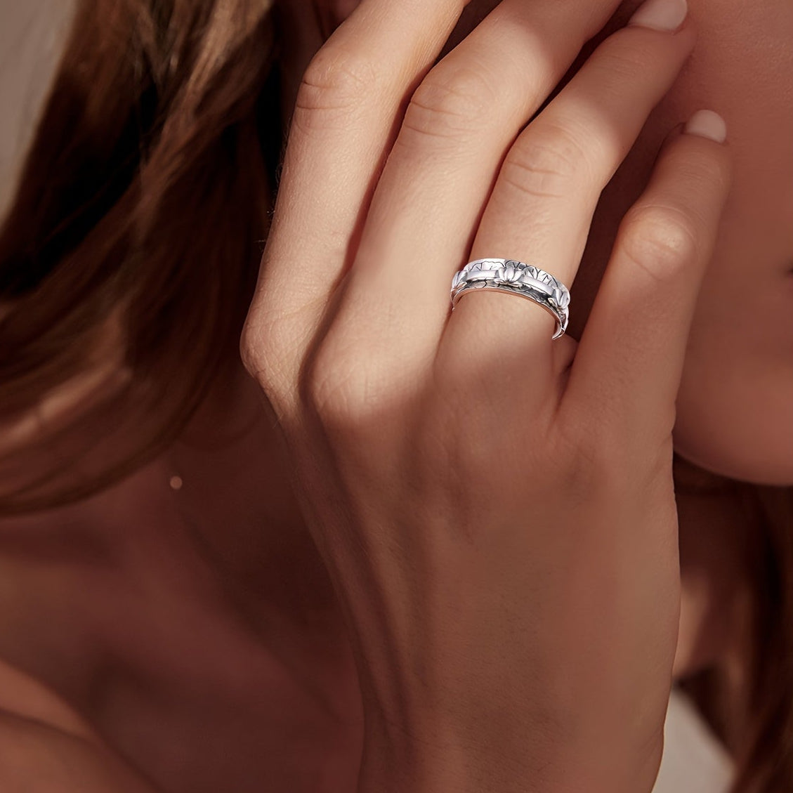 Lotus Just Breathe Flower Fidget Ring