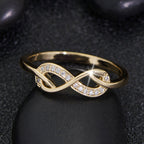 Lysette Crystal Infinity Ring | Gold