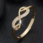 Lysette Crystal Infinity Ring | Gold
