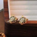 Colorful Leopard Crystal Statement Earrings