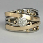 Vintage Gold Inlaid Zirconia Ring