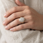 Vintage gold ring with round diamonds
