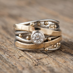 Royal - Vintage Gold Inlaid Zirconia Ring