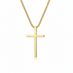 Bezel Cross Necklace | Gold