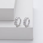Silver Leaf-Shaped Earrings