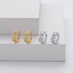 Silver Leaf-Shaped Earrings