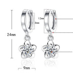 Sterling Silver Earrings with Purple and White Zircons