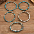 Boho Bracelet Set with Turquoise Beads