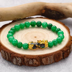 Jade Bead Gold Bracelet