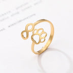 Adjustable Infinity Paw Ring – Stainless Steel