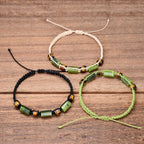 Bohemian Tiger's Eye Jade Bead Bracelet