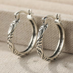 Vintage Hand Carved Textured Earrings