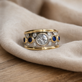 Vintage Gold Oval Stone Ring