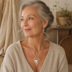Vintage Silver & Matte Gold Heart Pendant Necklace
