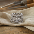 Vintage Layered Zirconia Silver Ring
