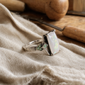 Vintage White Opal Silver Ring