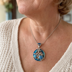 Opal Circle Turtle Palm Necklace