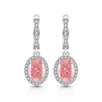 Morganite Crystal Oval Earrings | Silver