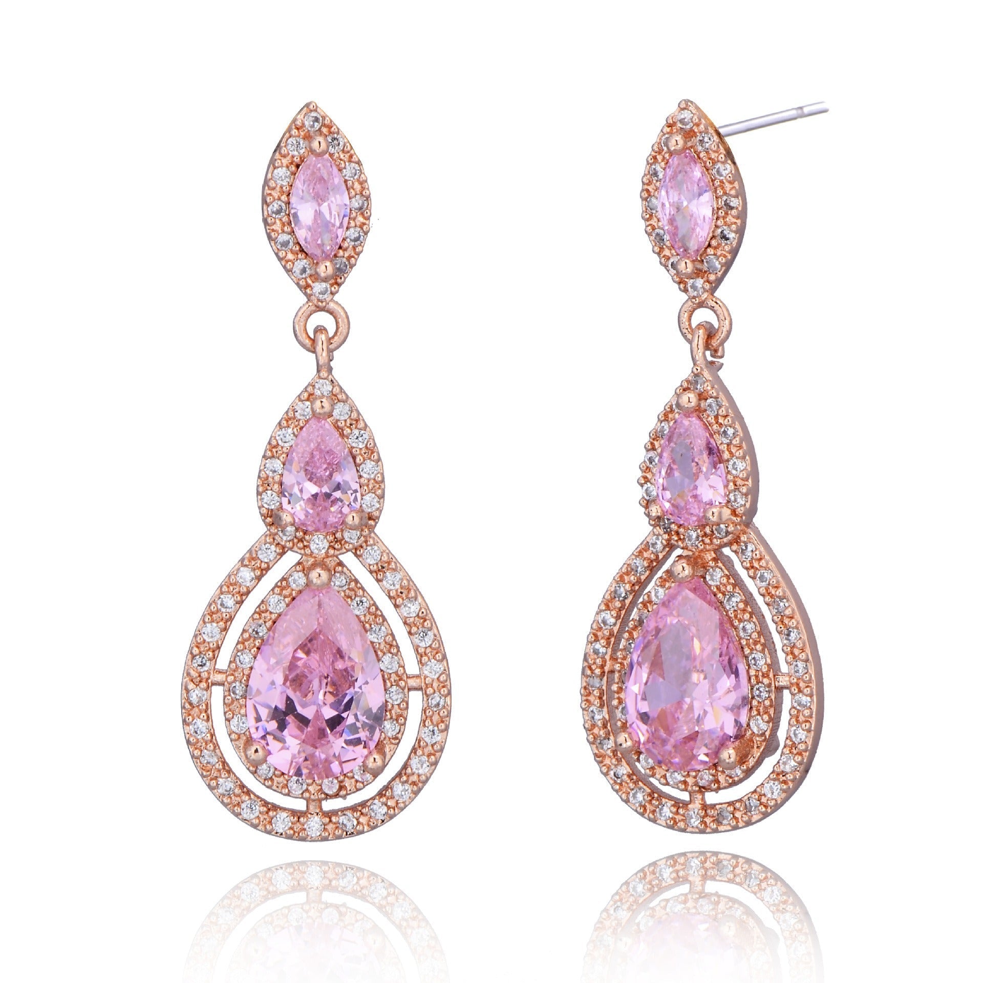 Delicate Crystal Drop Earrings | Gold