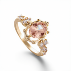 Delicate Morganite Crystal Ring | Gold