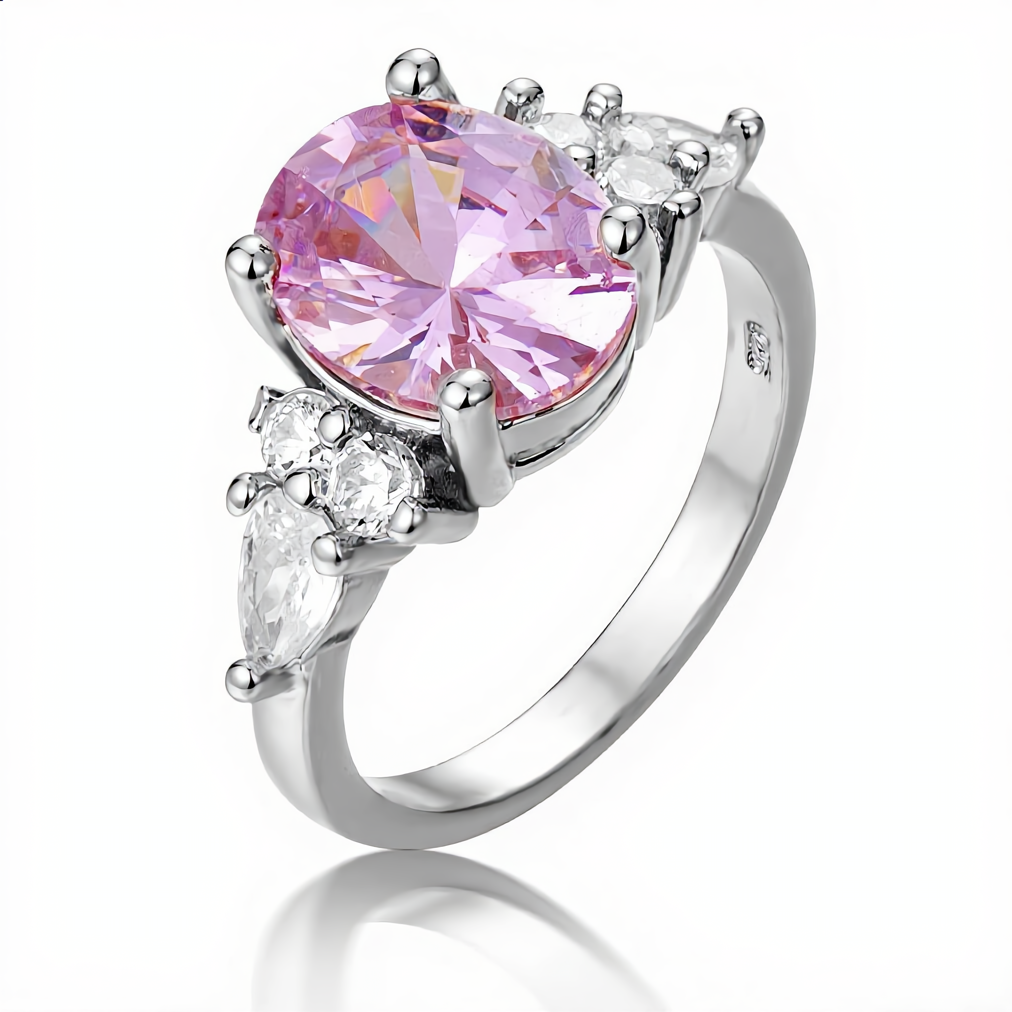 Princess Morganite Crystal Ring | Rose Gold