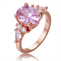 Princess Morganite Crystal Ring | Rose Gold