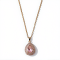 Morganite Gemstone Teardrop Necklace | Gold