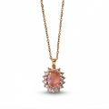 Morganite Gemstone Sunburst Necklace | Gold