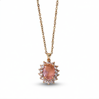 Morganite Gemstone Sunburst Necklace | Gold
