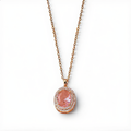 Morganite Gemstone Oval Necklace | Gold