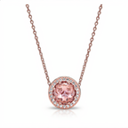 Delicate Morganite Gemstone Necklace | Rose Gold