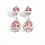 Sparkling Morganite Drop Earrings | Silver