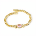Morganite Crystal Chain Bracelet | Gold