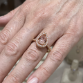 Morganite Crystal Teardrop Ring | Rose Gold