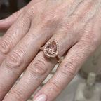 Morganite Crystal Teardrop Ring | Rose Gold