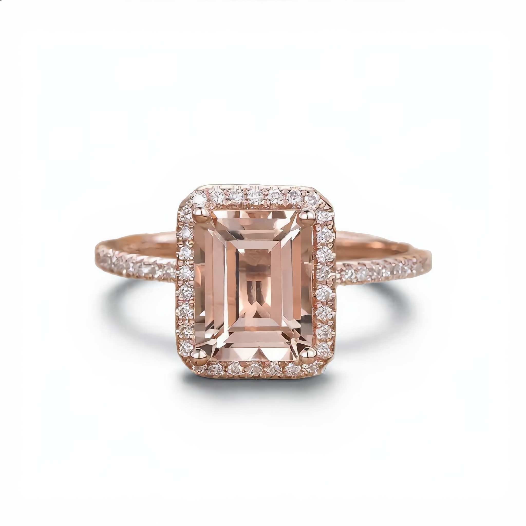 Soft Blush Statement Ring | Rose Gold